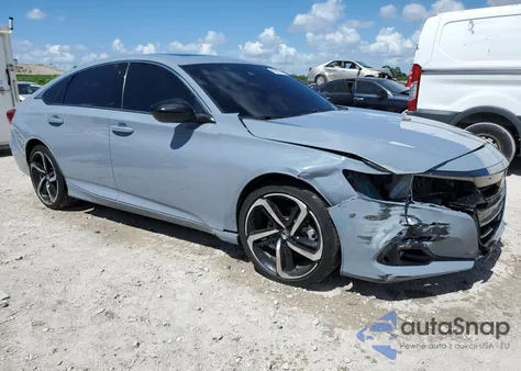 2021 Honda Accord Sport z USA, uszkodzony, nr VIN 1HGCV2F37MA033977